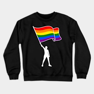 Pride Month Gay Apparel Waving LGBTQ Rainbow Pride Flag Crewneck Sweatshirt